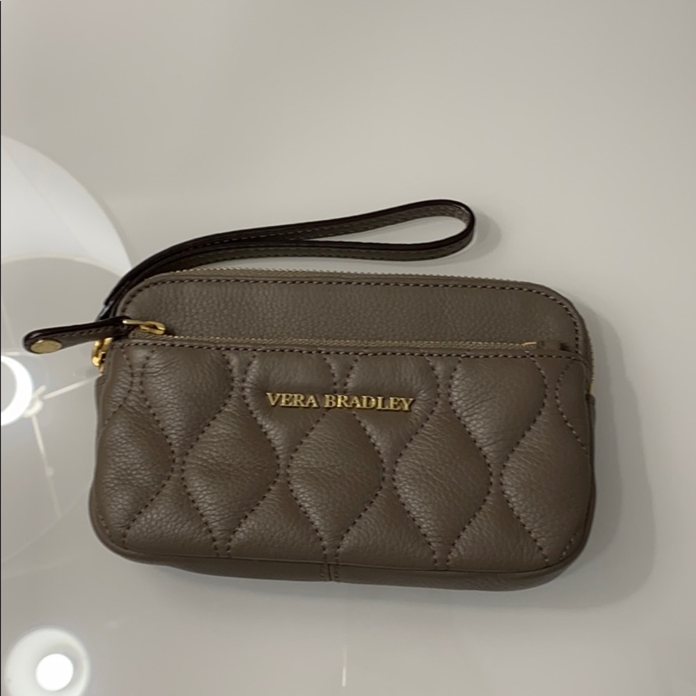 Vera Bradley Sophie wristlet Sycamore leather.